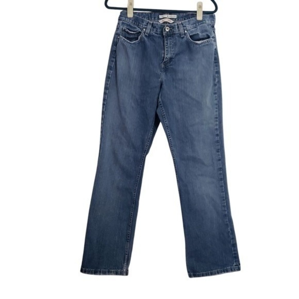 Tommy Hilfiger Classic Bootcut Jeans Womens 8R Blue Denim Distressed Y2K Classic